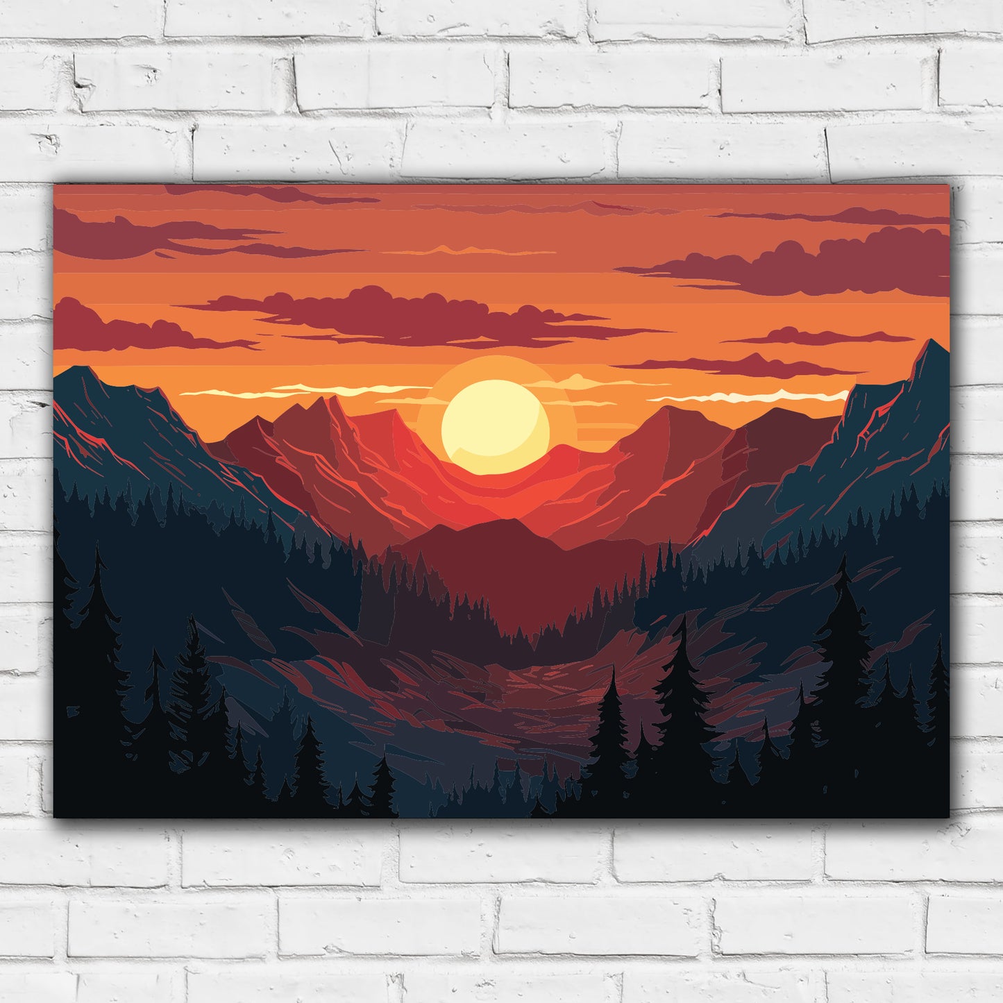 Mountain Wall Print - Peaks Sunset Poster Wall Art