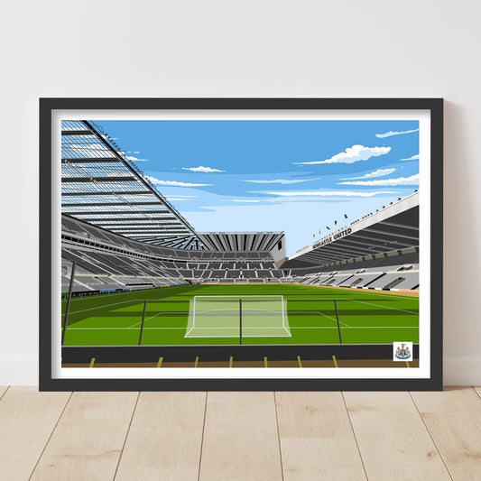 Newcastle United FC Print - Day Time Stadium Illustration Poster Football Wall Art