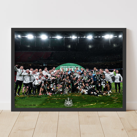Newcastle United Cup Winners Print - Full Team Celebration Poster
