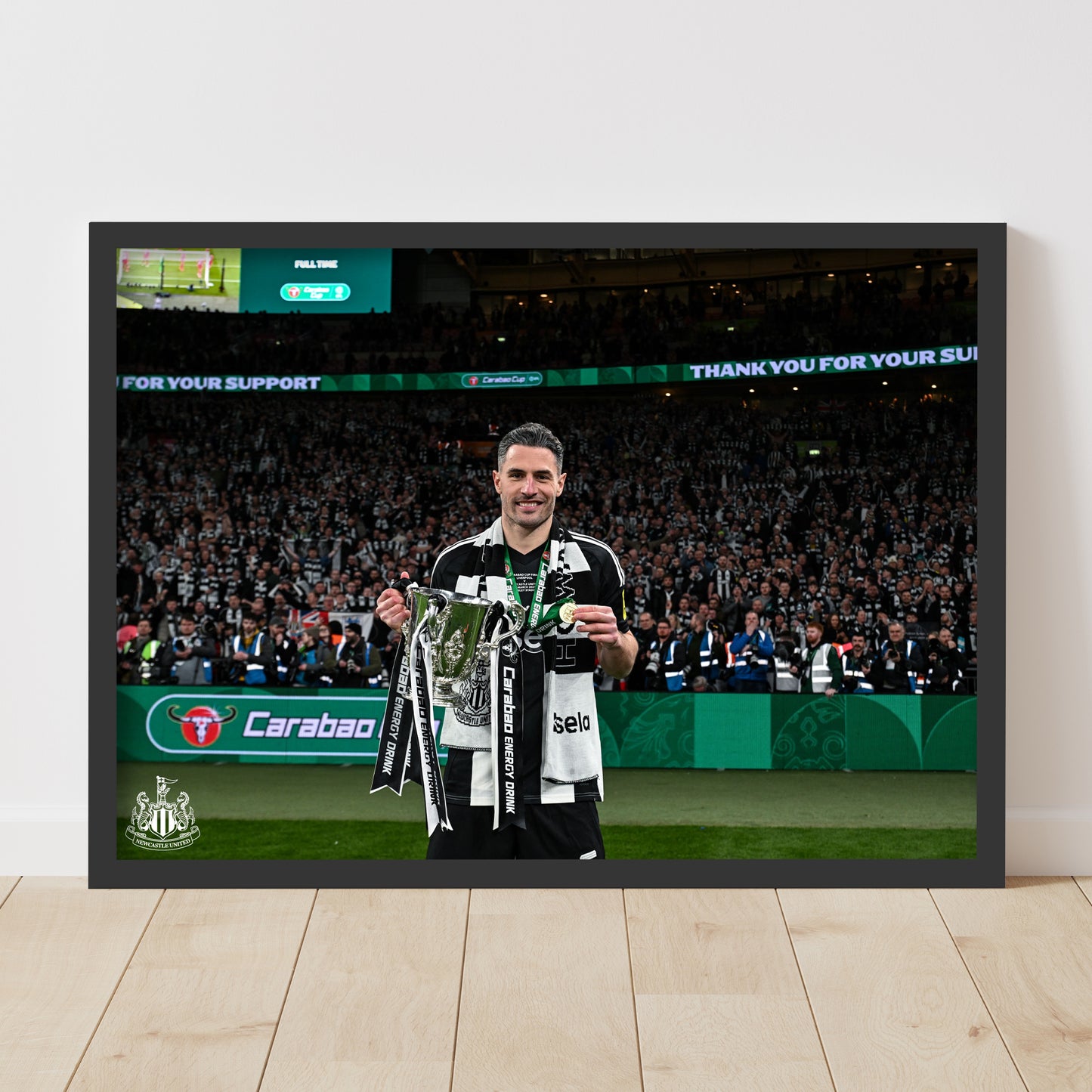 Newcastle United Cup Winners Print - Schär with Trophy Poster