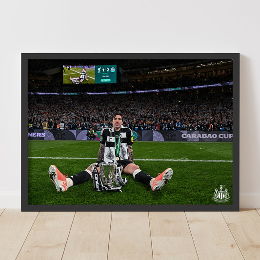Newcastle United Cup Winners Print - Tonali with Trophy Poster
