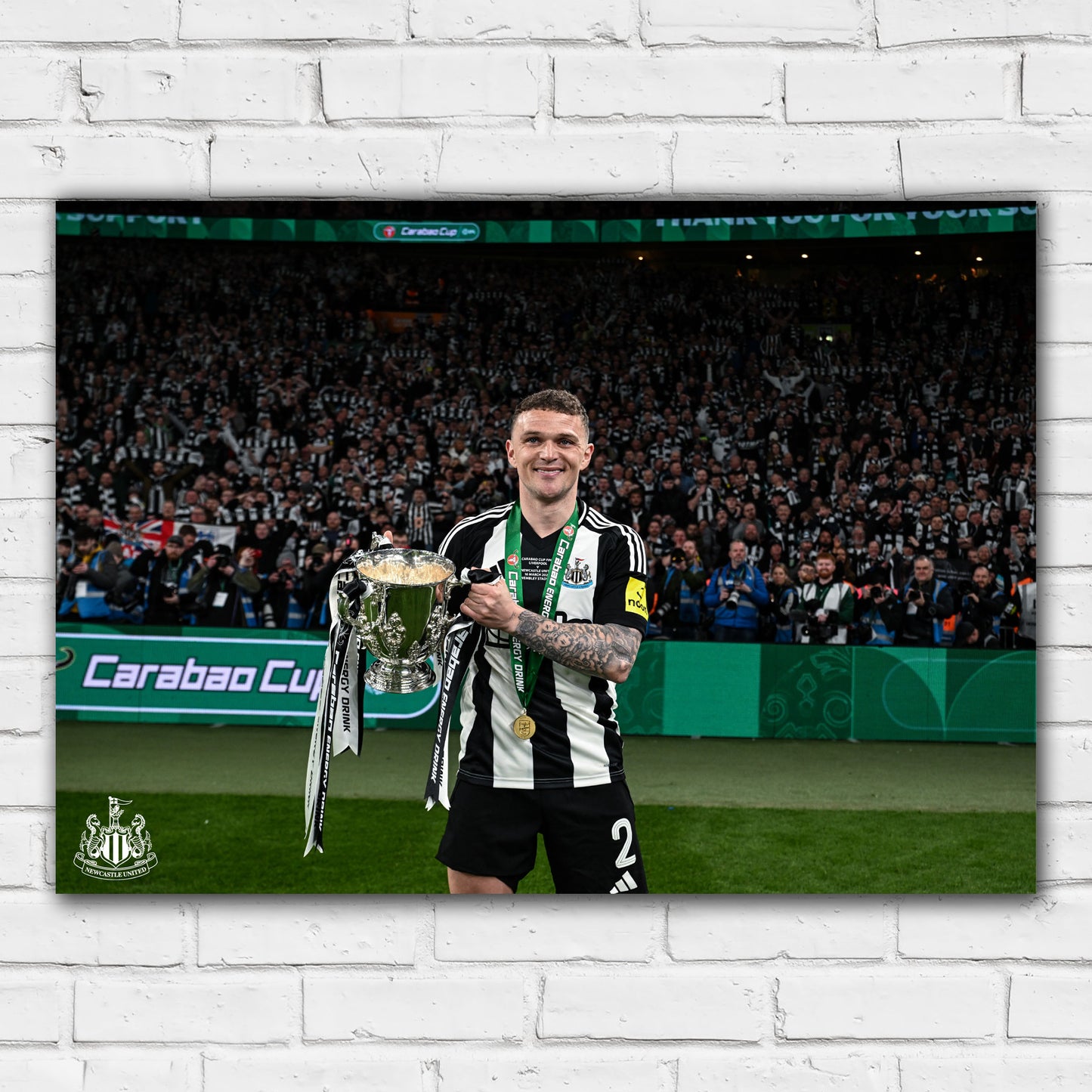 Newcastle United Cup Winners Print - Trippier with Trophy Poster