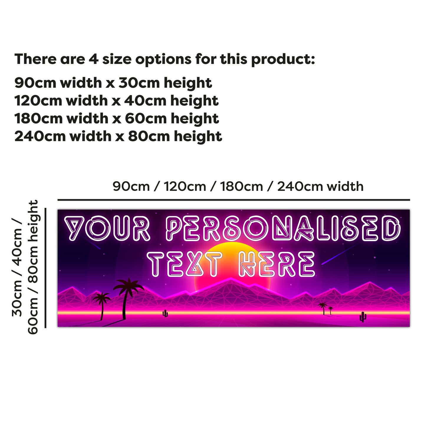 Neon Birthday – Neon Desert Personalised Banner Wall Sticker