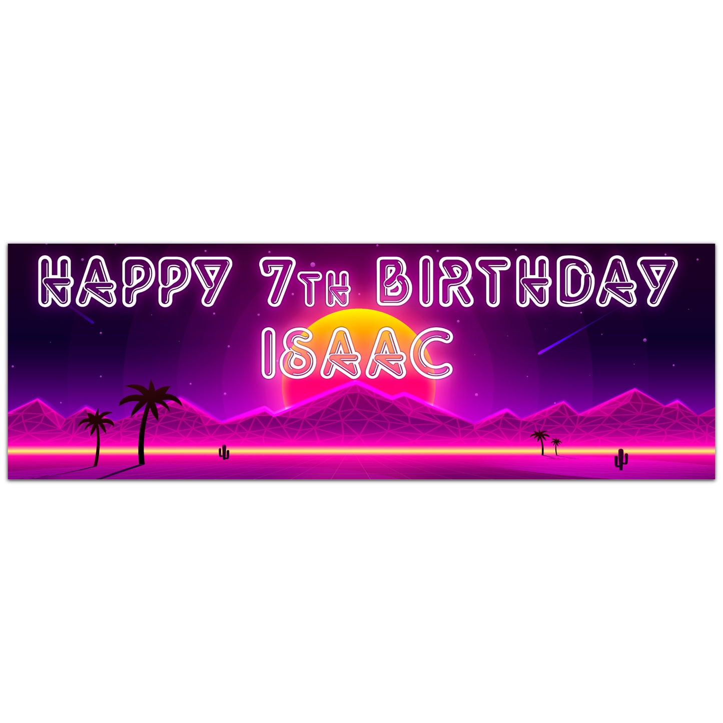 Neon Birthday – Neon Desert Personalised Banner Wall Sticker