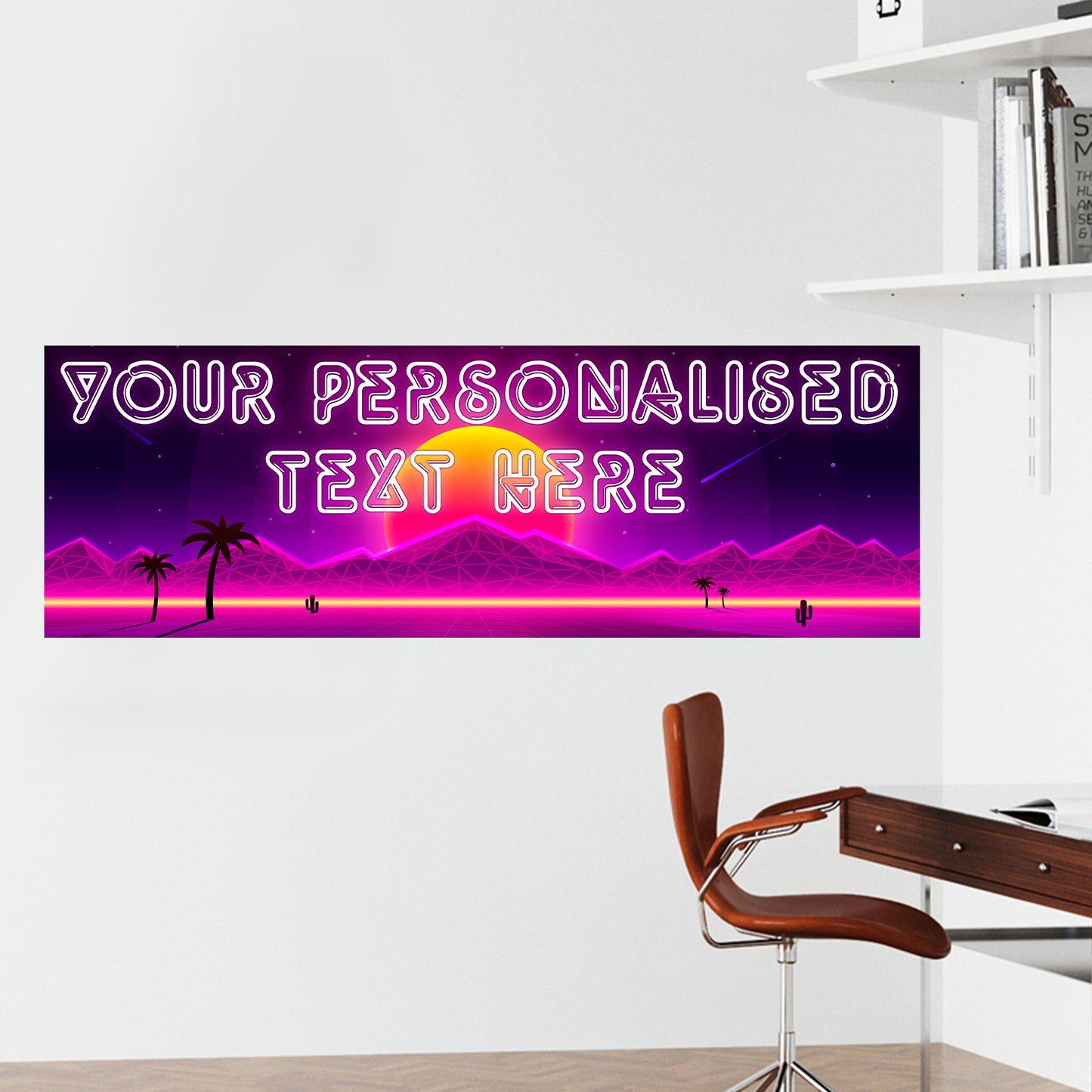 Neon Birthday – Neon Desert Personalised Banner Wall Sticker