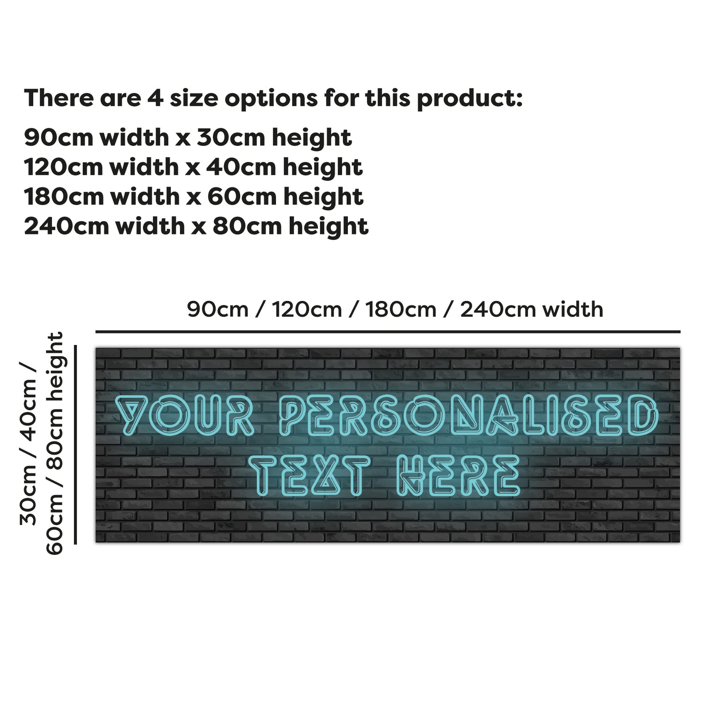 Neon Birthday – Neon Wall Personalised Banner Wall Sticker