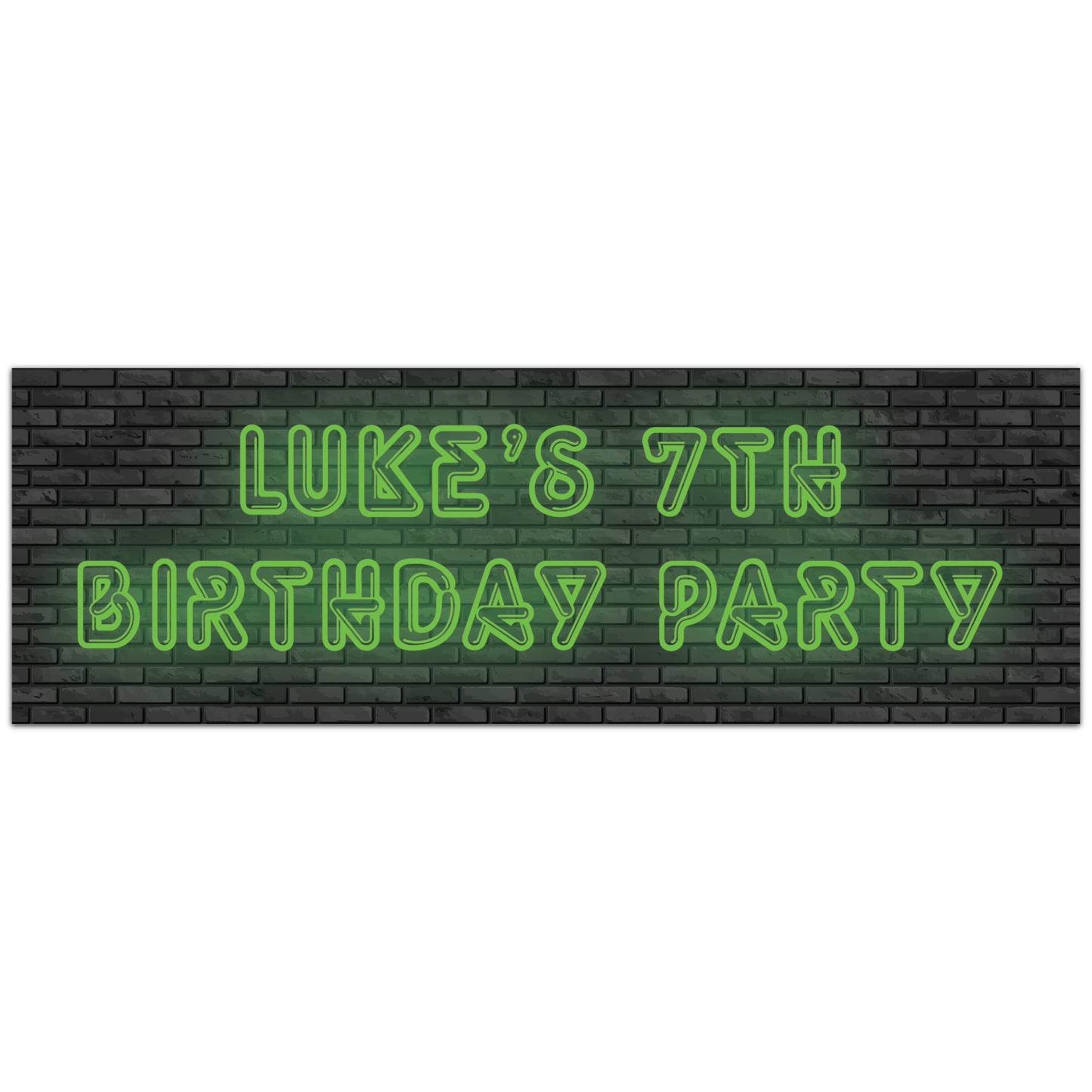 Neon Birthday – Neon Wall Personalised Banner Wall Sticker