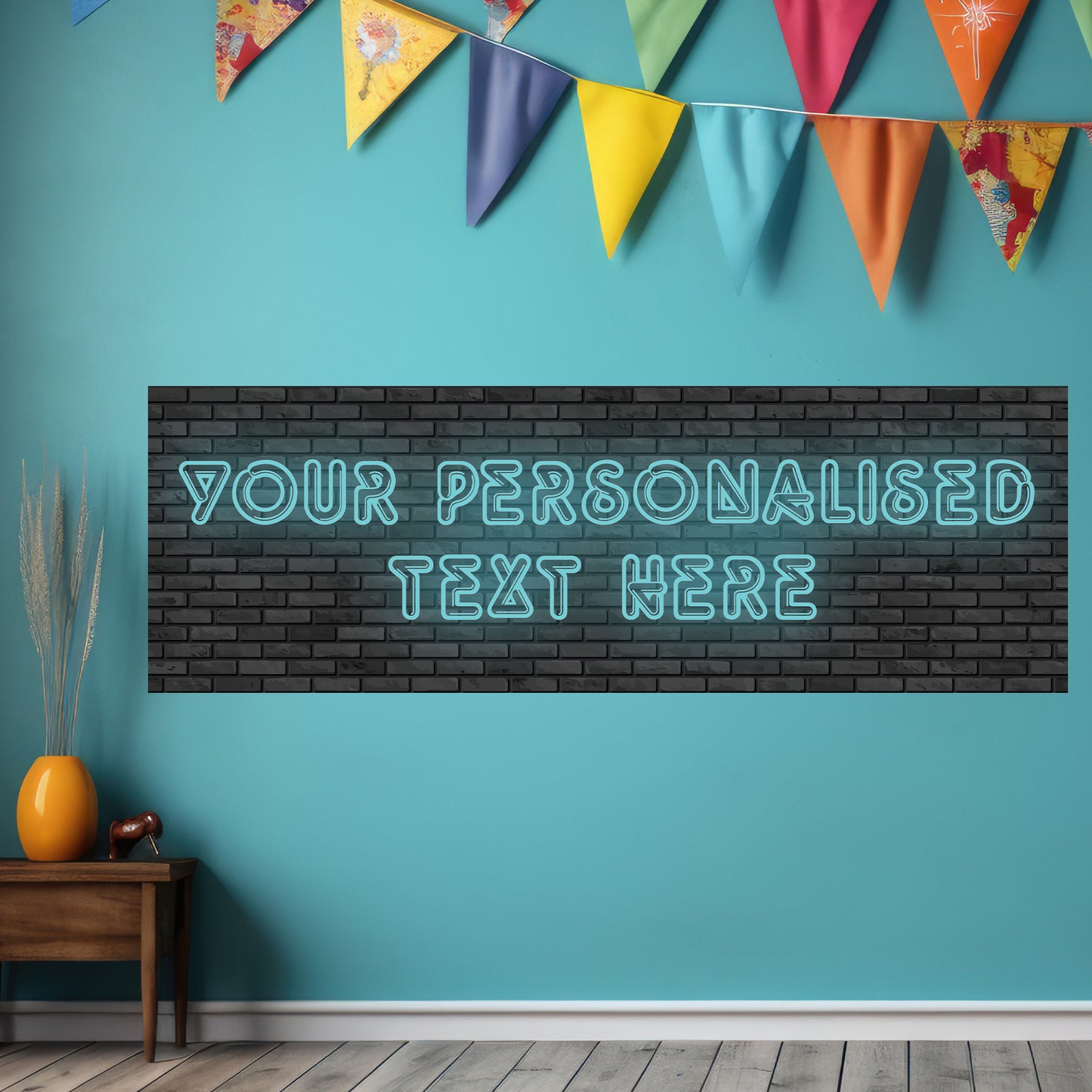 Neon Birthday – Neon Wall Personalised Banner Wall Sticker