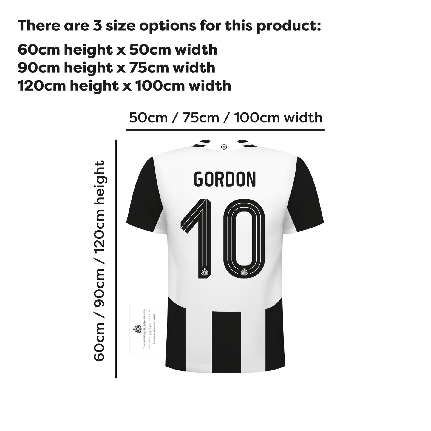 Newcastle United Football Club - Personalised Shirt Wall Sticker