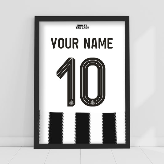 Newcastle United FC Print - 25-26 Personalised Shirt Pattern Poster Football Wall Art
