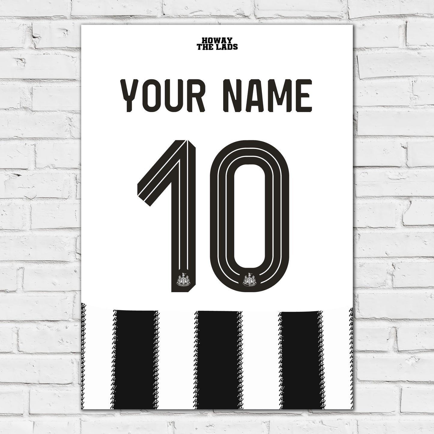 Newcastle United FC Print - 25-26 Personalised Shirt Pattern Poster Football Wall Art