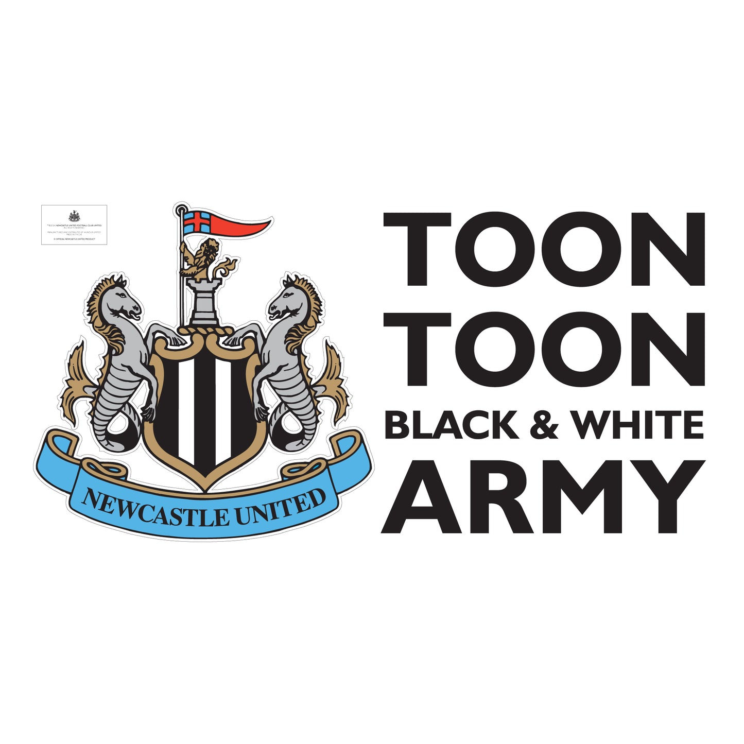 Newcastle United Football Club - Crest & Toon Army Song Wall Sticker