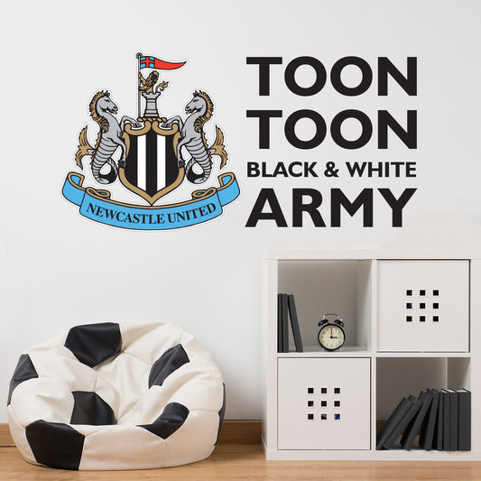 Newcastle United Football Club - Crest & Toon Army Song Wall Sticker