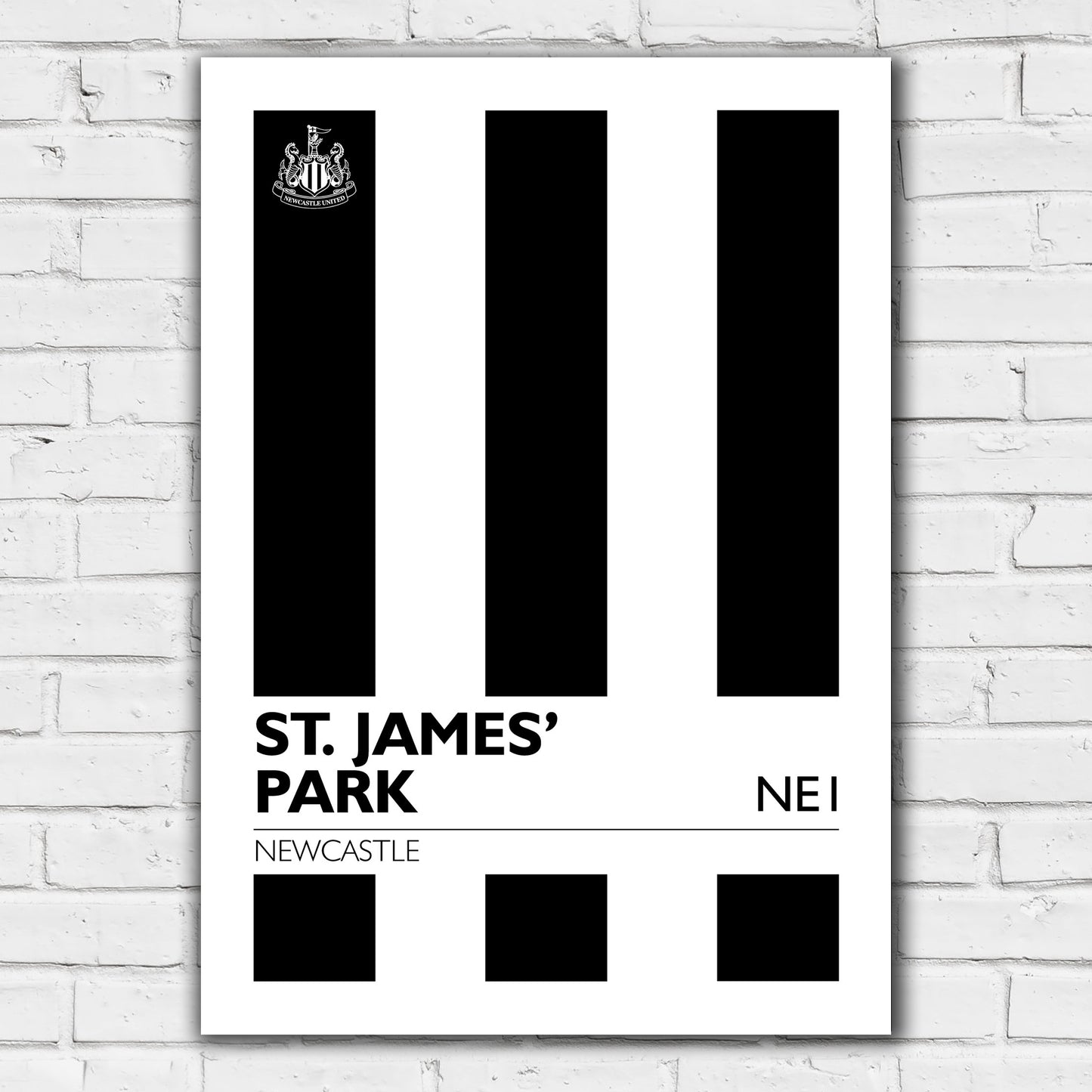 Newcastle United FC Print - St James' Park Postcode Poster Football Wall Art