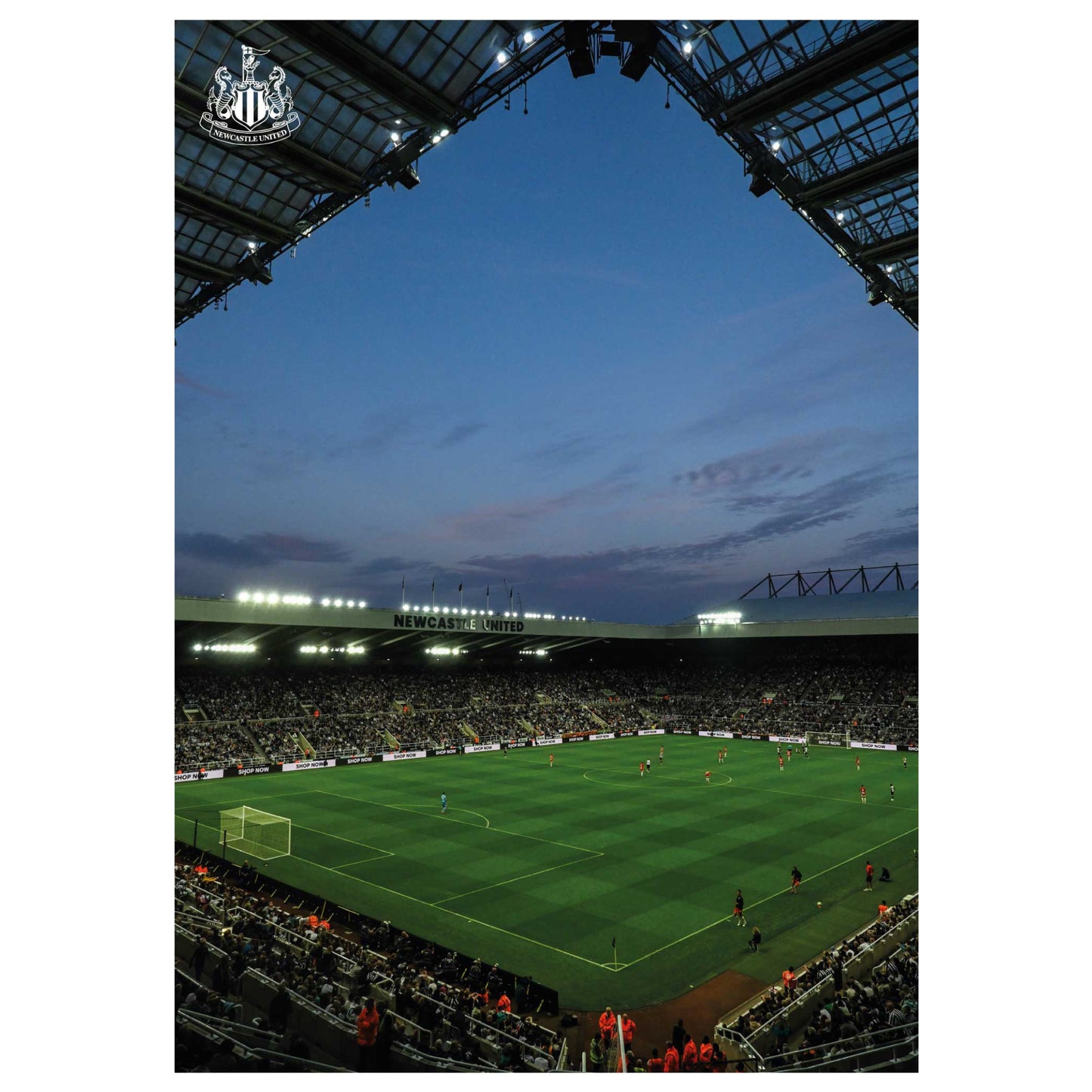 Newcastle United FC Print - From Corner Night Time Poster Football Wall Art