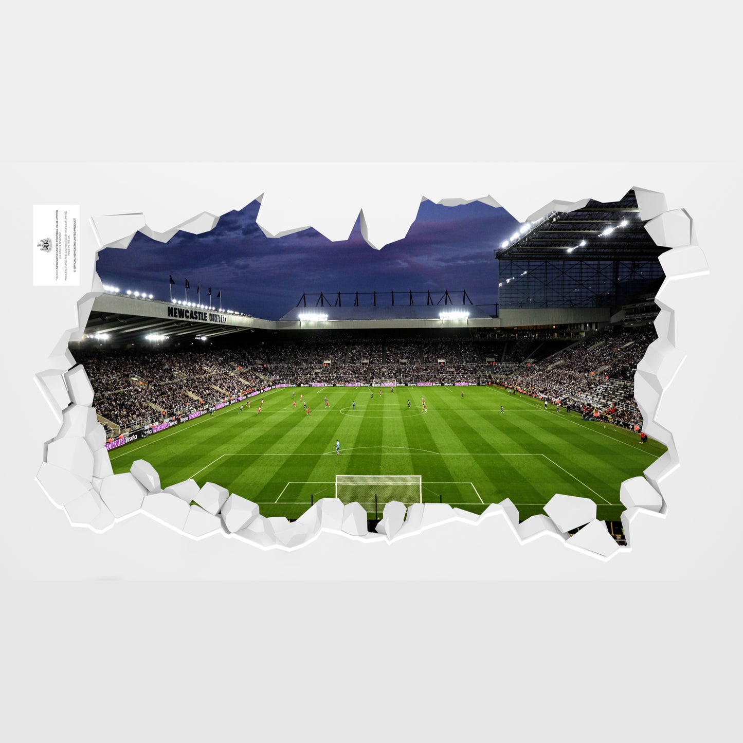 Newcastle United Football Club - Stadium Night Time Broken Wall