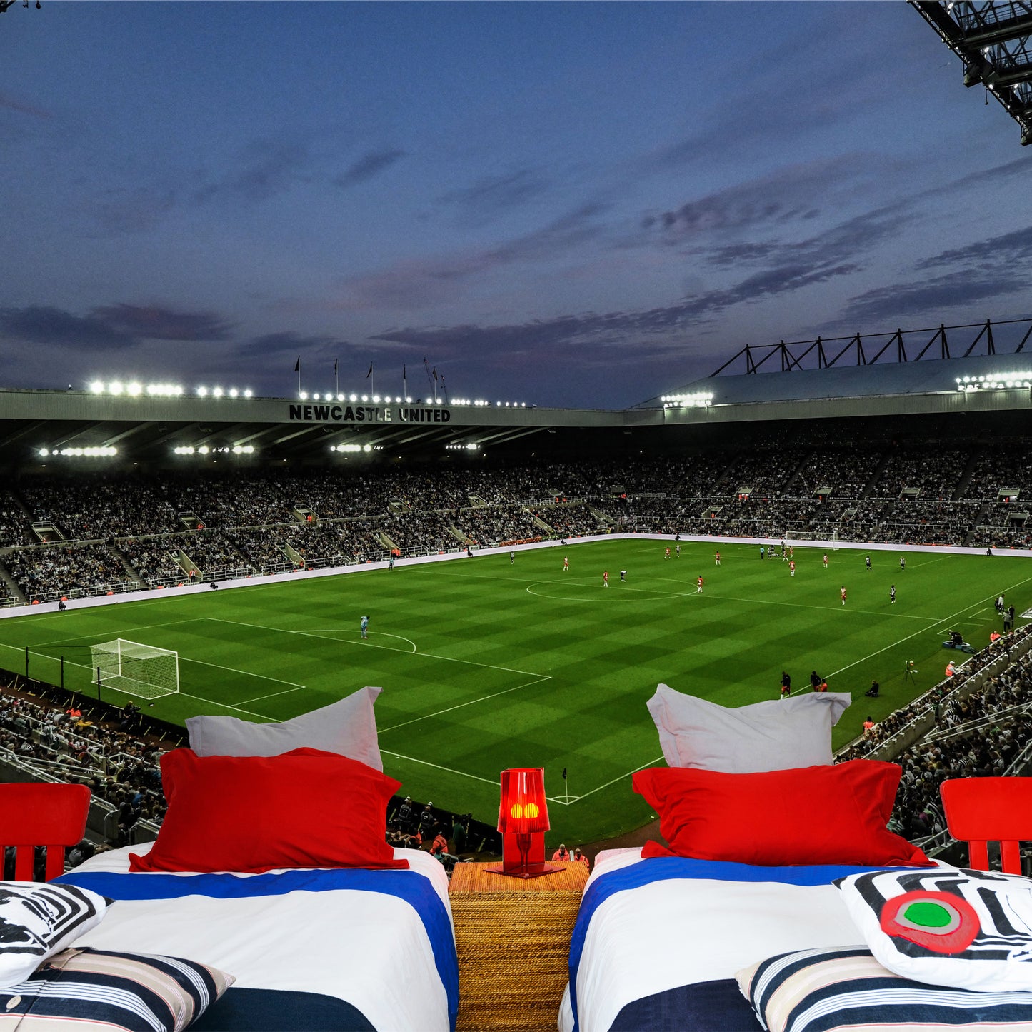 Newcastle United Football Club - Stadium Night Time From Corner Full Wall Mural