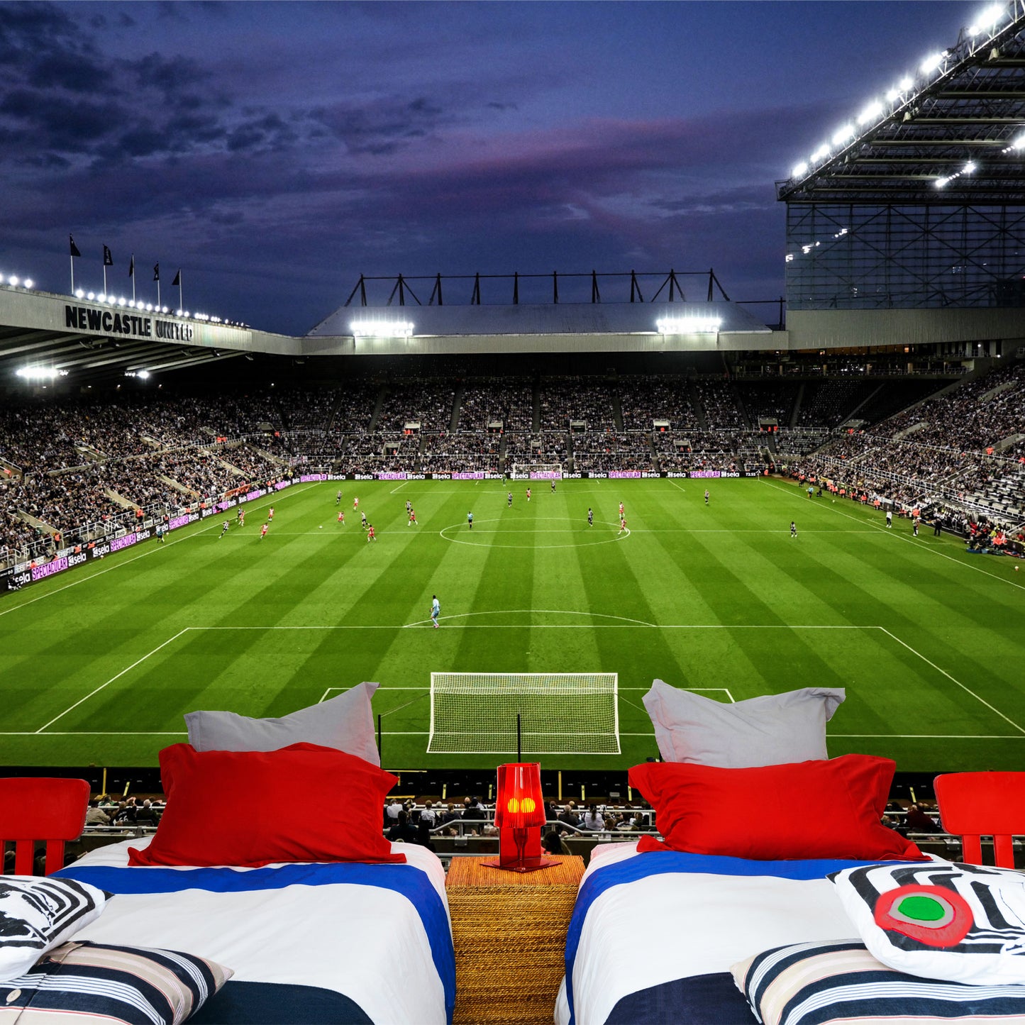 Newcastle United Football Club - Stadium Night Time Game Full Wall Mural