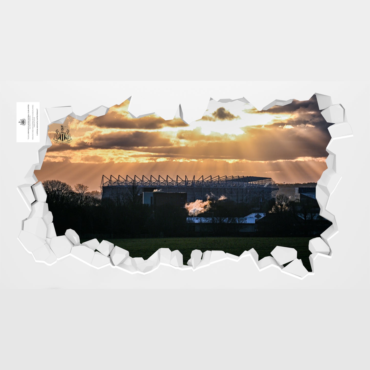Newcastle United Football Club - Sunshine Over Stadium Broken Wall