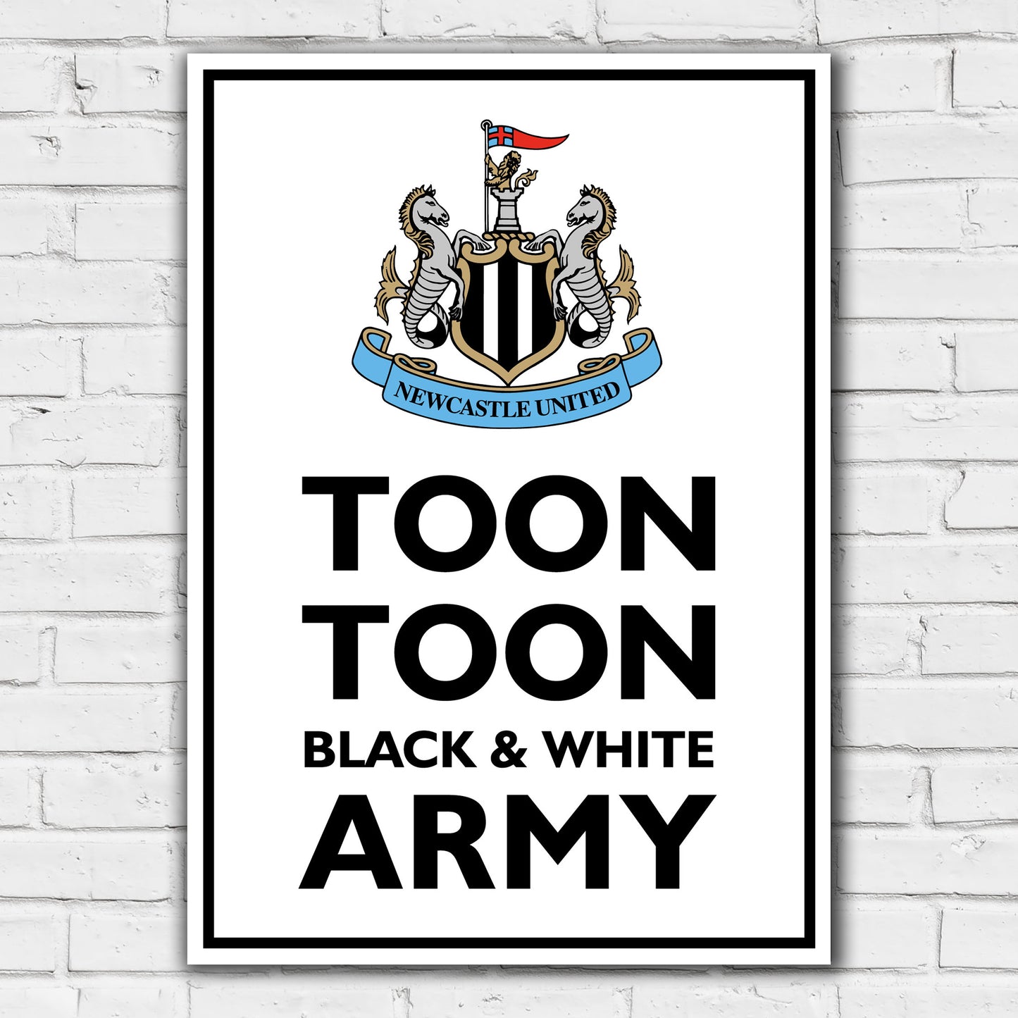 Newcastle United FC Print - Toon Toon Black and White Army Poster Football Wall Art