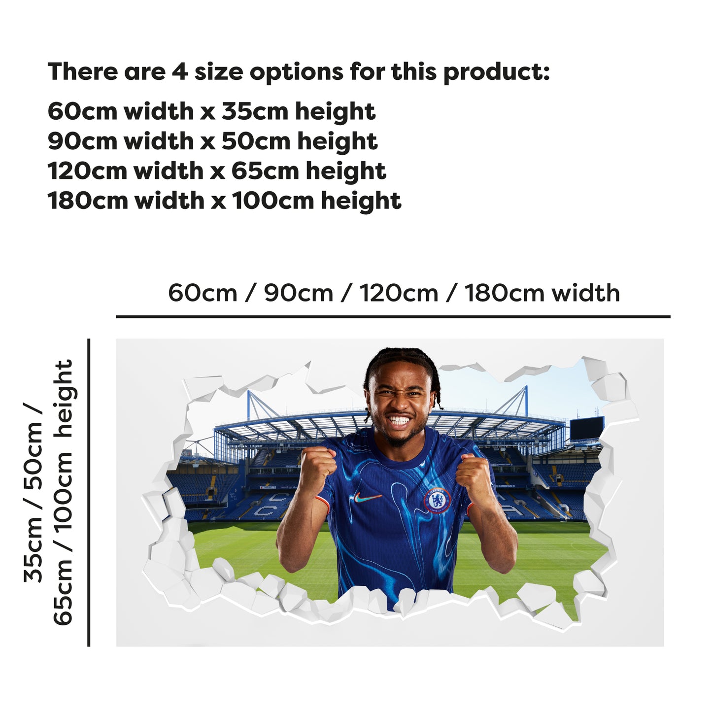 Chelsea Football Club - Nkunku 24/25 Broken Wall Sticker