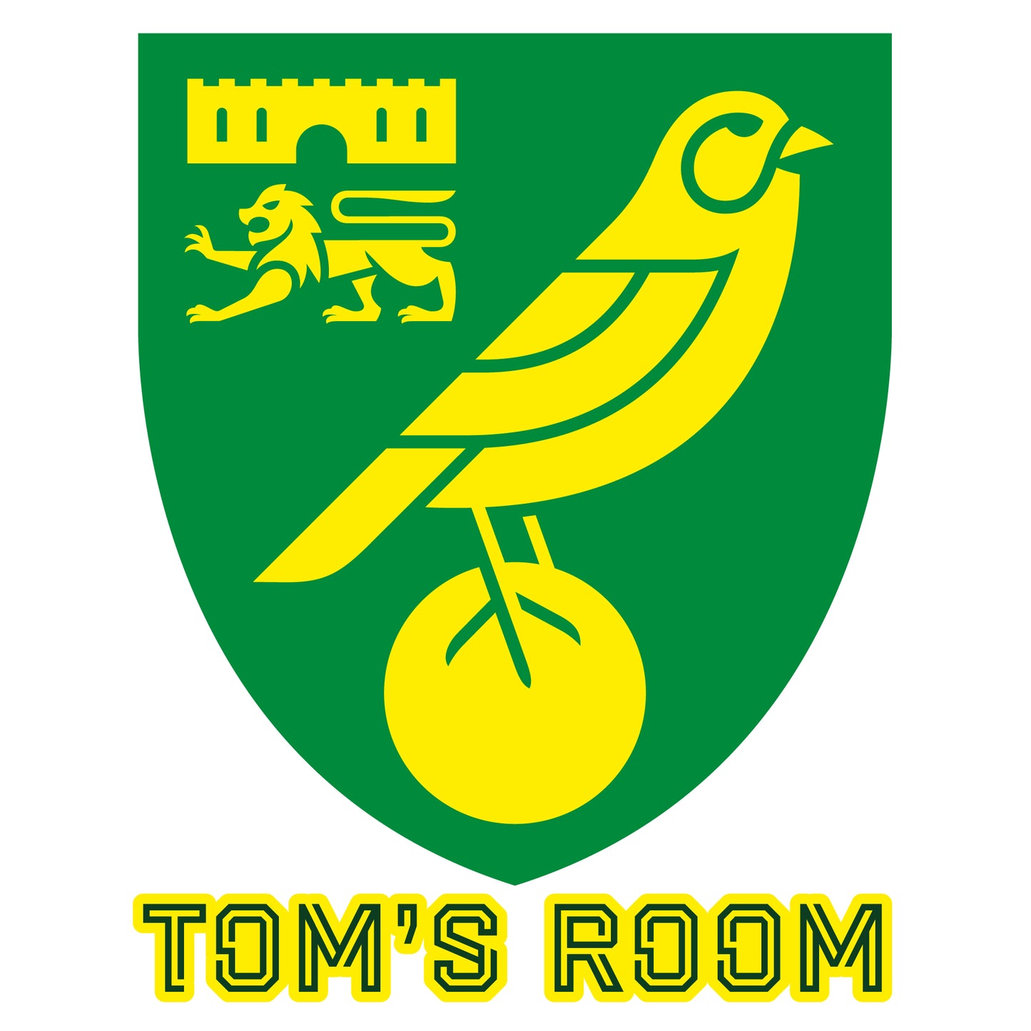 Norwich City FC - Personalised Name & Crest Wall Sticker