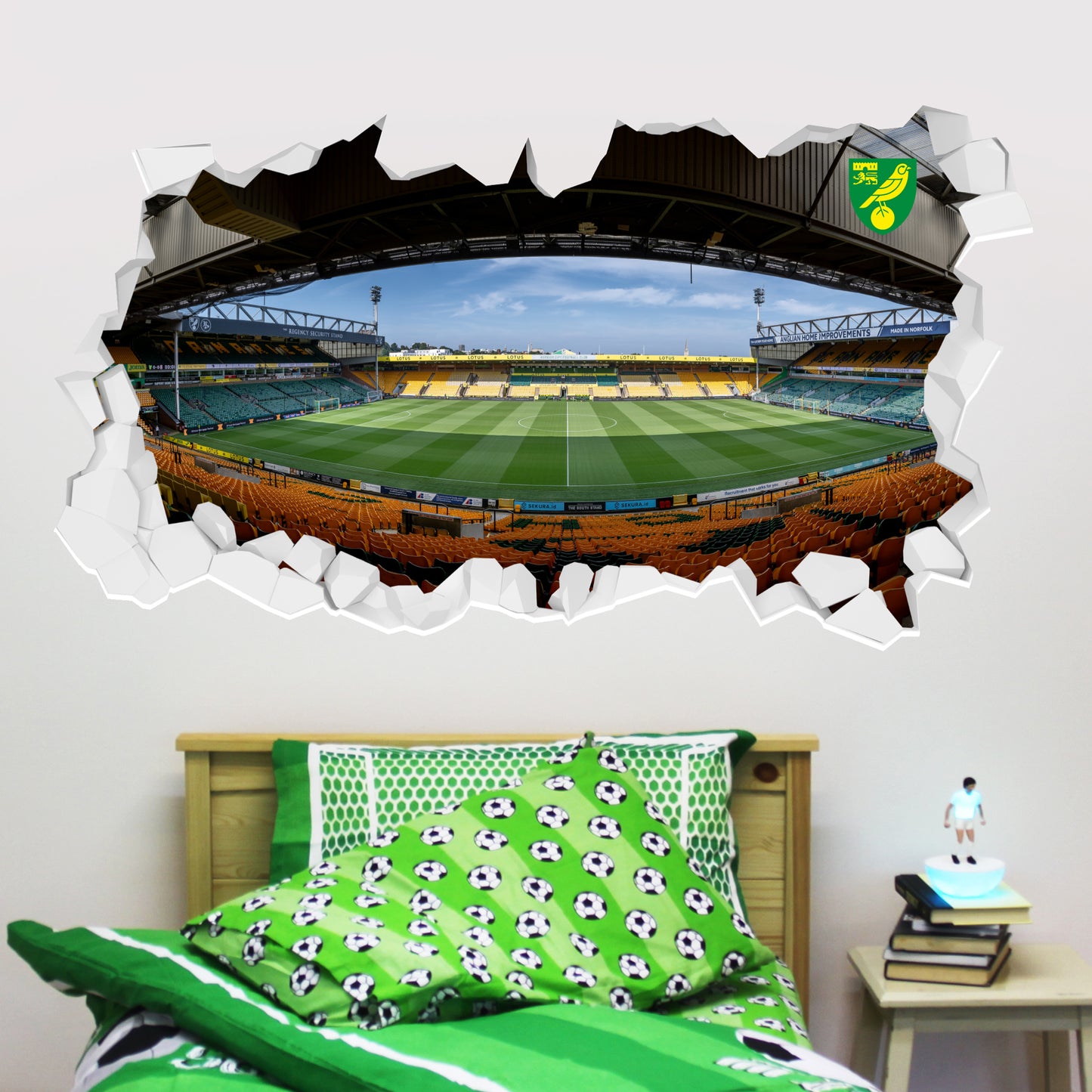 Norwich City FC - Carrow Road Stadium Broken Wall Sticker