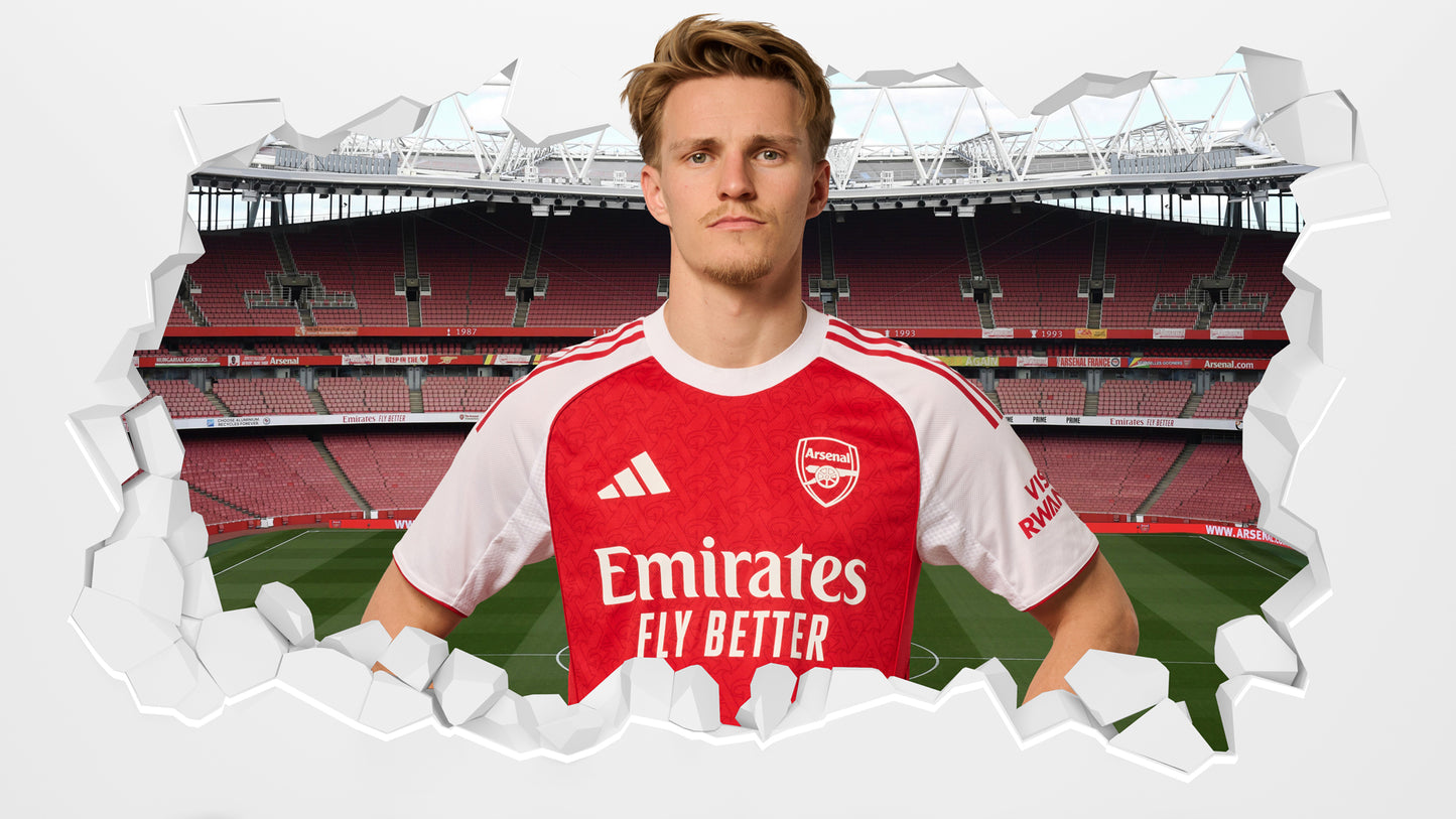 Arsenal Football Club - Martin Odegaard 25/26 Broken Wall Sticker