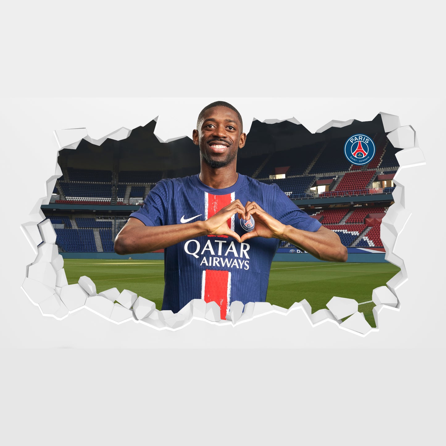 Paris Saint-Germain F.C Dembele 24-25 Broken Wall Sticker