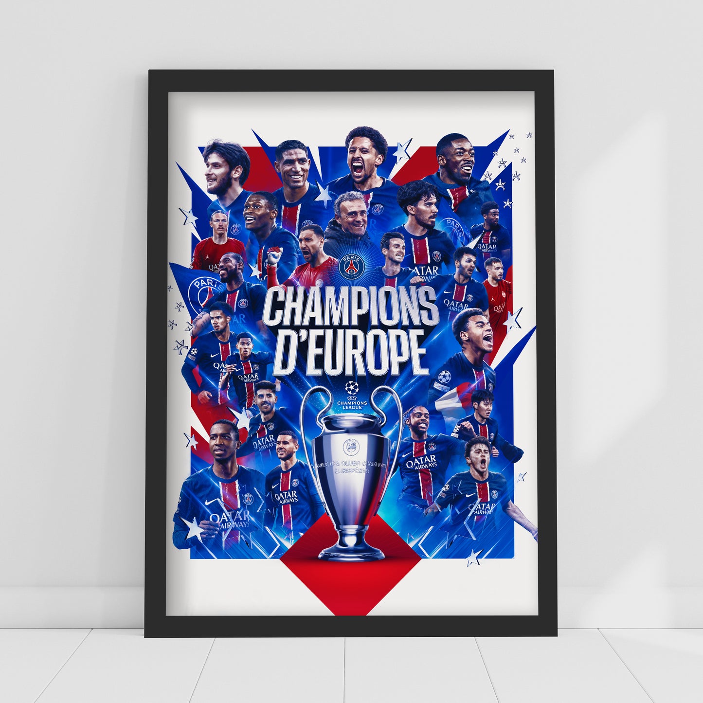 Paris Saint-Germain F.C. Print - Champions of Europe 2025 Poster