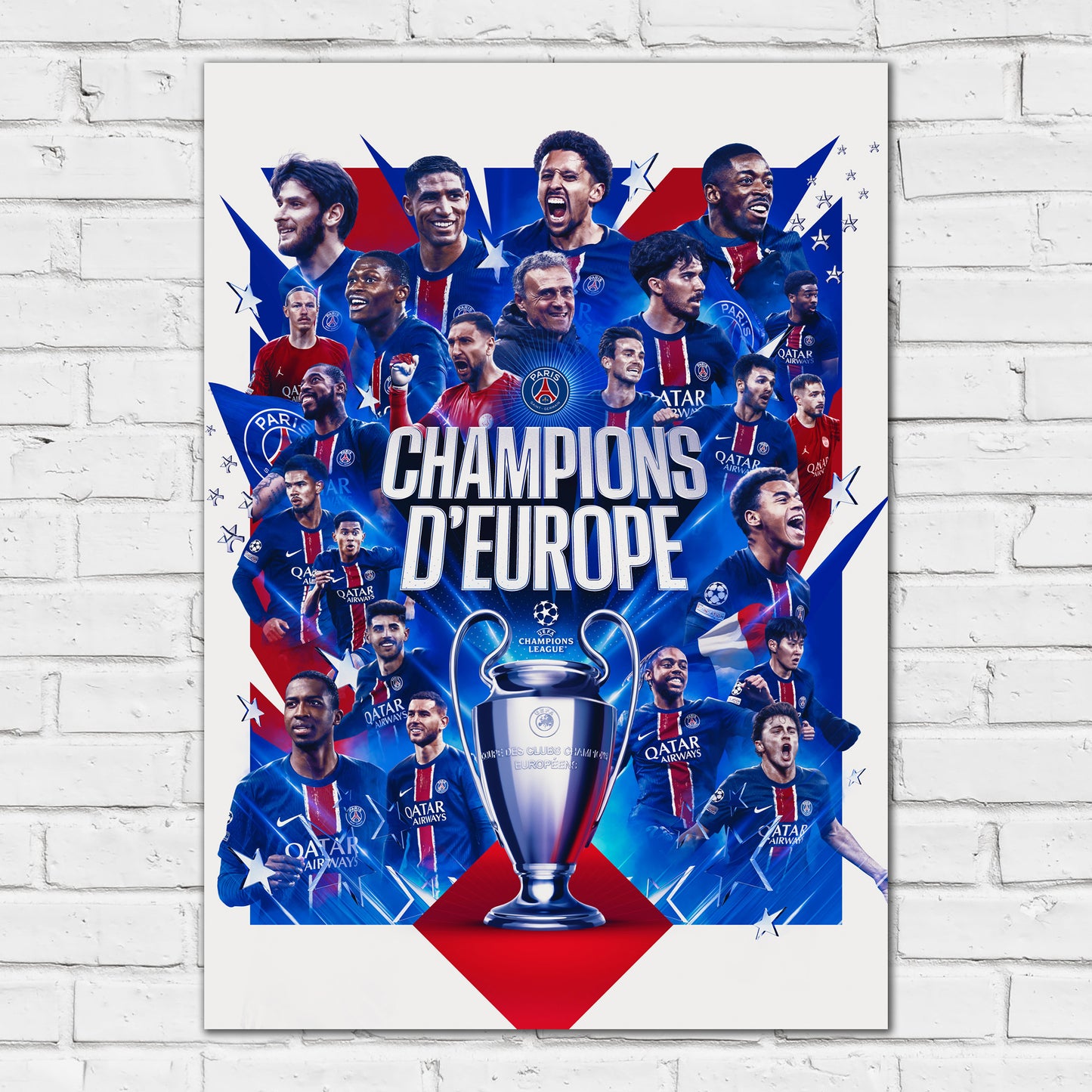 Paris Saint-Germain F.C. Print - Champions of Europe 2025 Poster