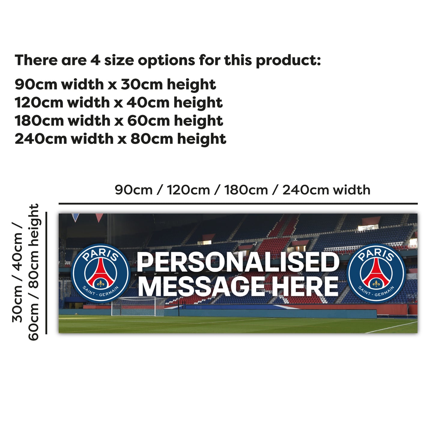 PSG Birthday - Personalised Football Banner Wall Sticker