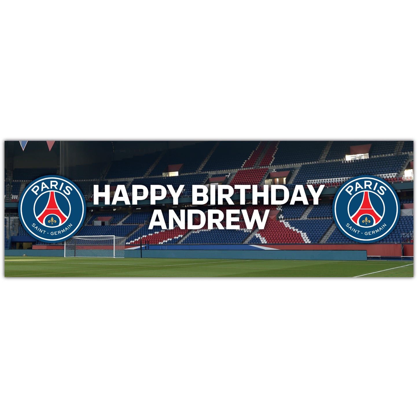 PSG Birthday - Personalised Football Banner Wall Sticker