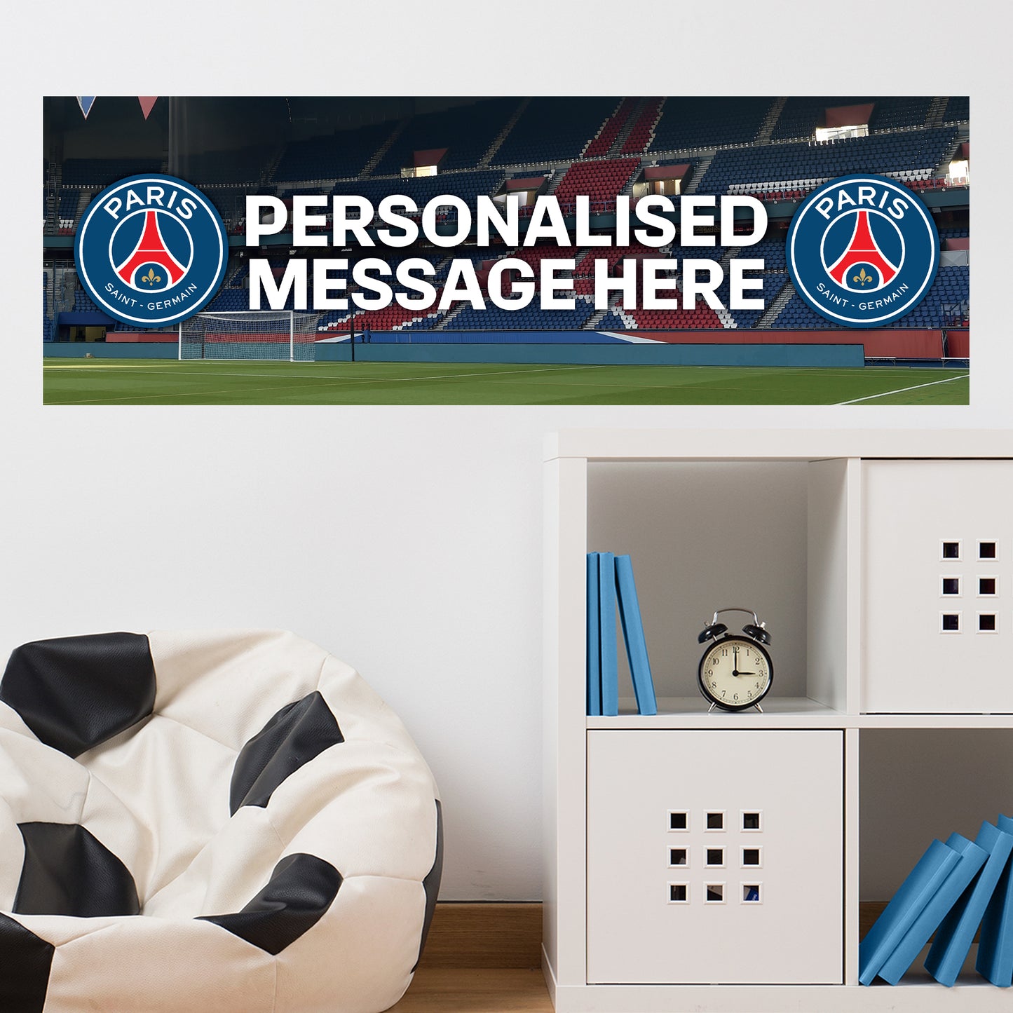 PSG Birthday - Personalised Football Banner Wall Sticker