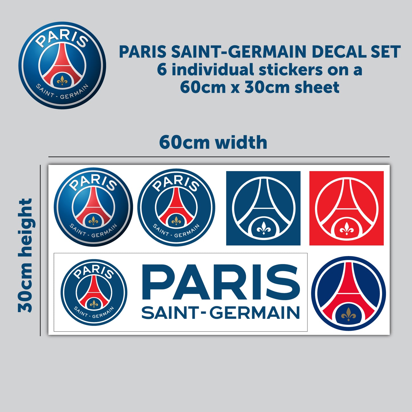Paris Saint-Germain Football Club - Decal Sticker Set