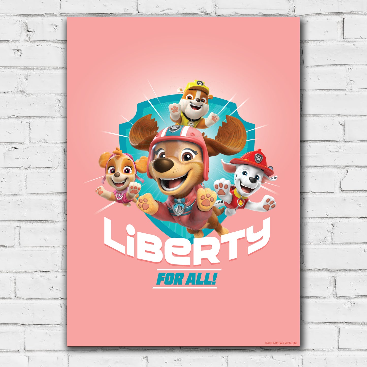 Paw Patrol Print - Liberty For All Poster Wall Art