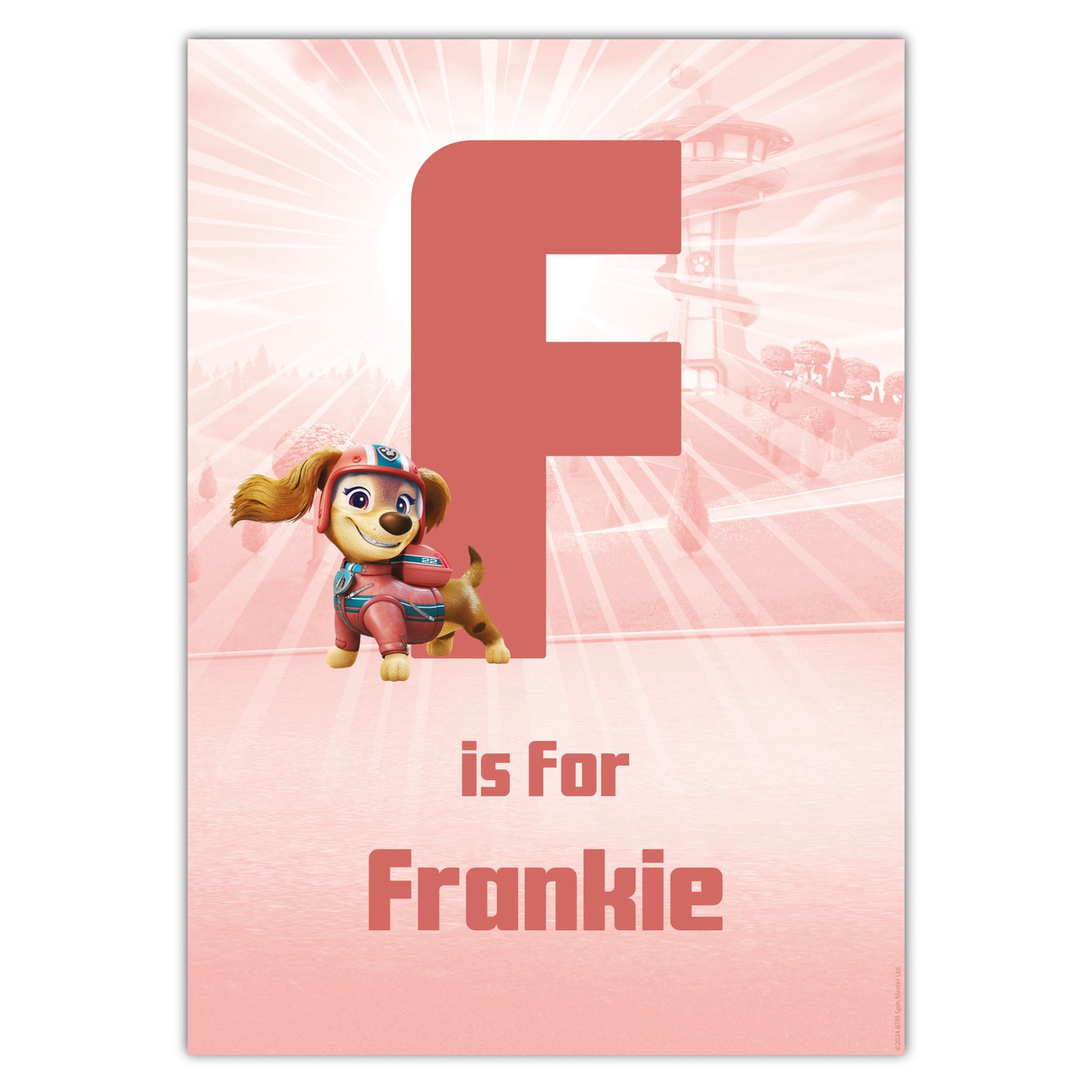 Paw Patrol Print - Everest Letter and Name Personalised Poster Wall Art