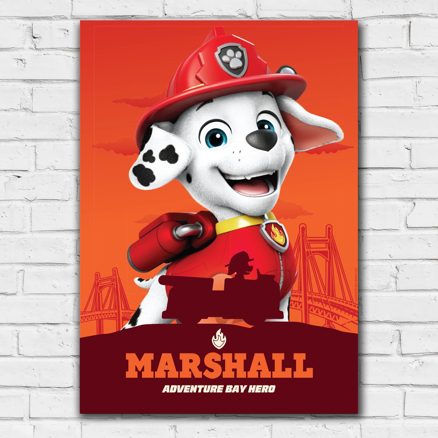 Paw Patrol Print - Marshall Adventure Bay Hero Poster Wall Art