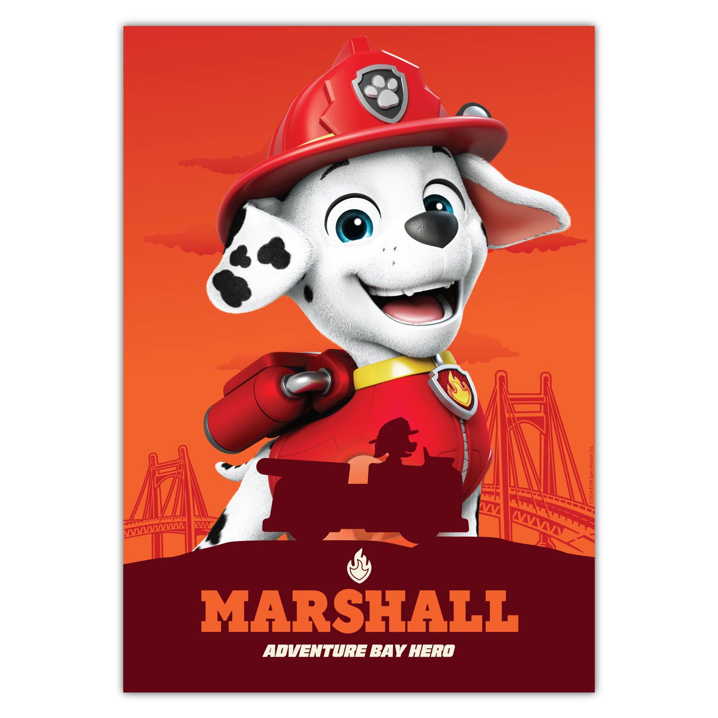 Paw Patrol Print - Marshall Adventure Bay Hero Poster Wall Art