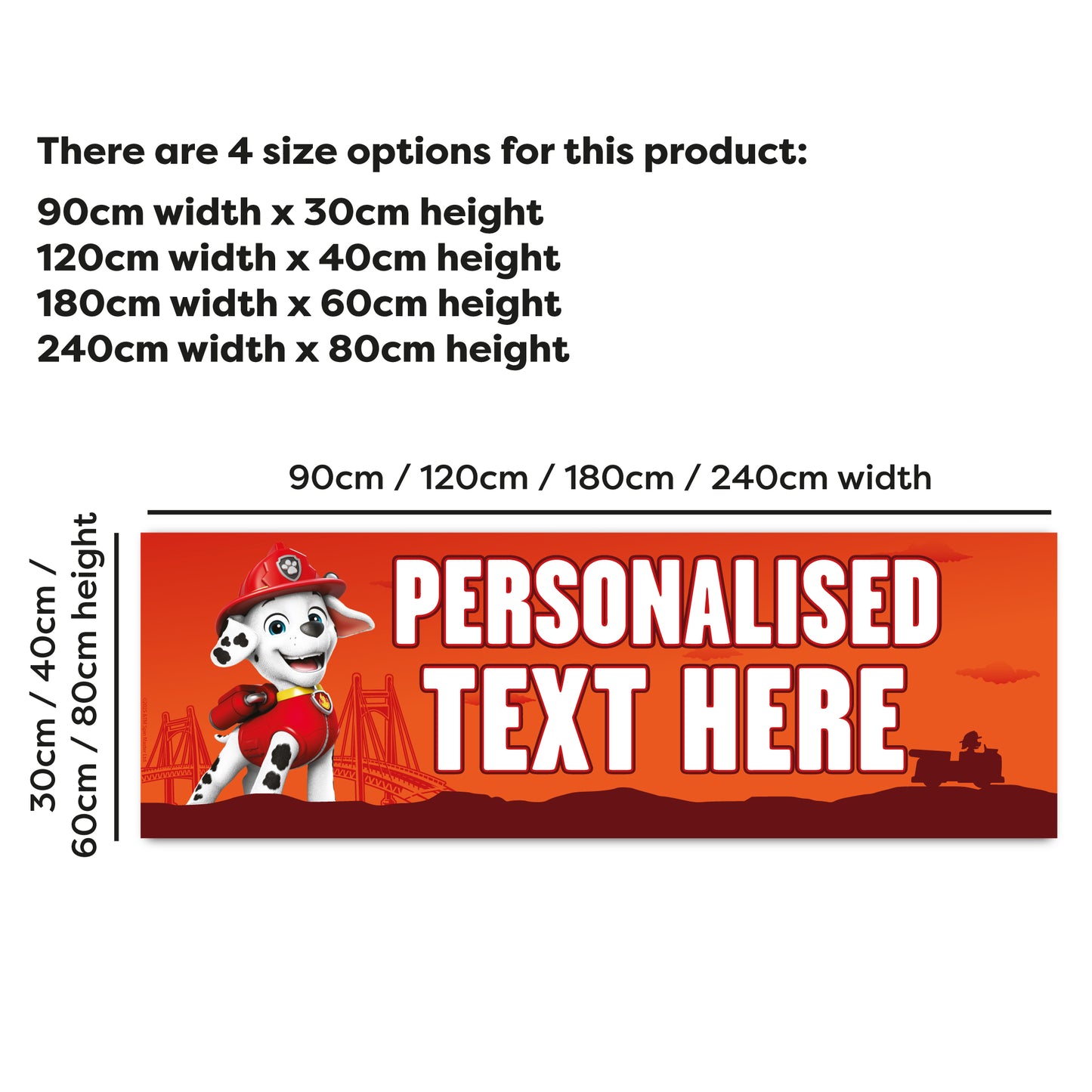 Paw Patrol Birthday - Marshall Personalised Banner Wall Sticker