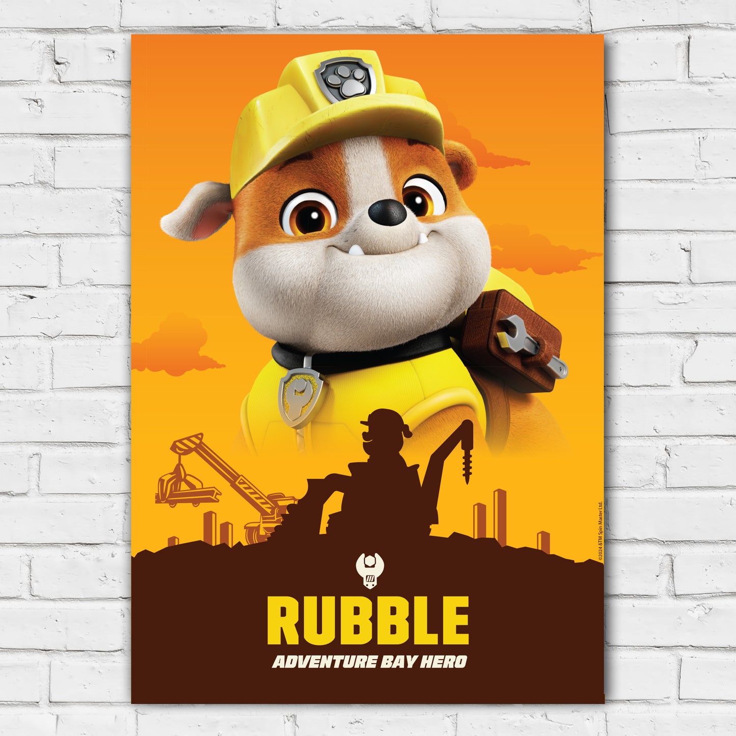 Paw Patrol Print - Rubble Adventure Bay Hero Poster Wall Art