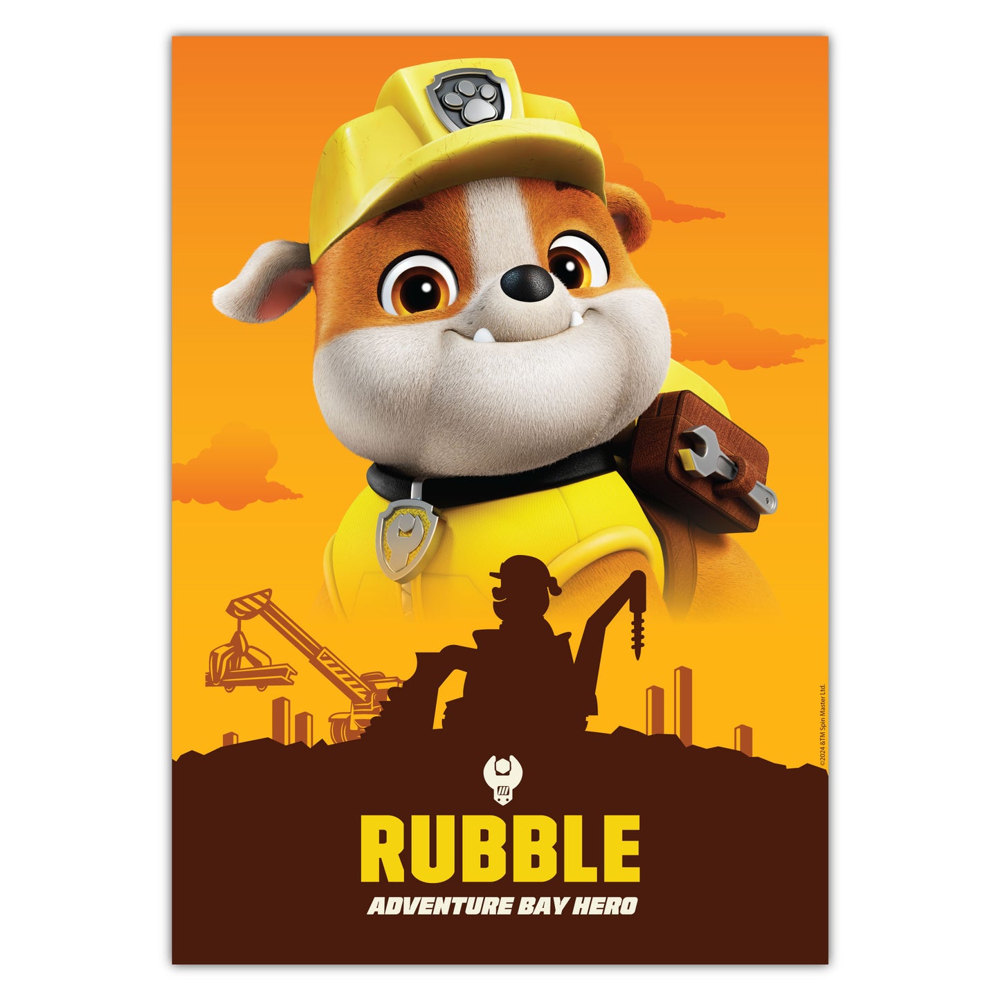 Paw Patrol Print - Rubble Adventure Bay Hero Poster Wall Art