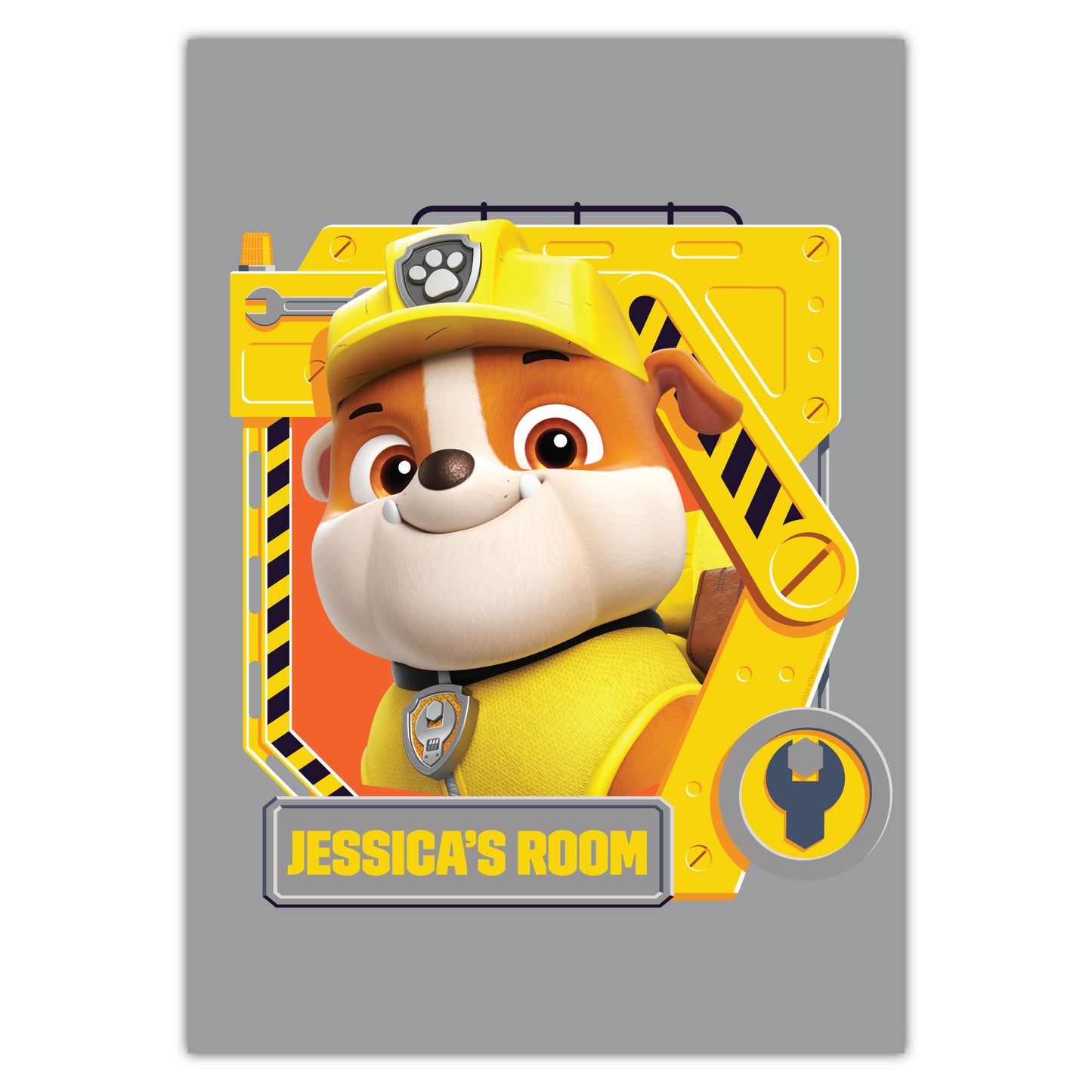 Paw Patrol Print - Rubble Graphic Personalised Poster Wall Art