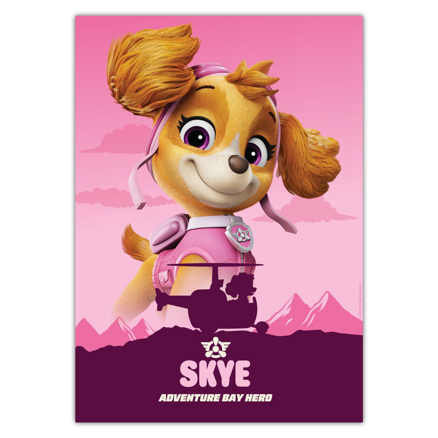 Paw Patrol Print - Skye Adventure Bay Hero Poster Wall Art