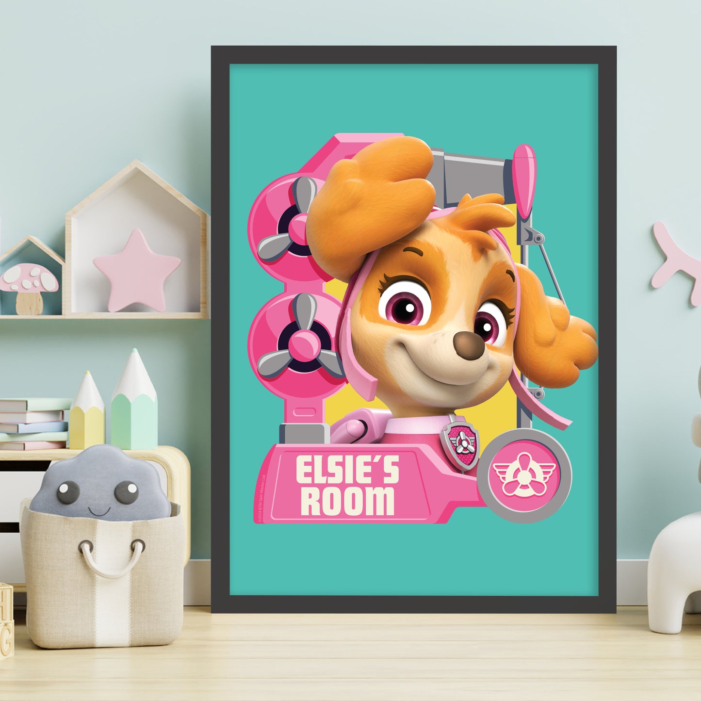 Paw Patrol Print - Skye Graphic Personalised Poster Wall Art