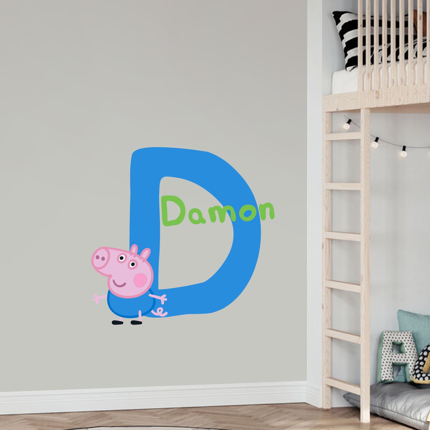 Peppa Pig Wall Sticker - Peppa Pig George Letter and Name Wall Decal Kids Art