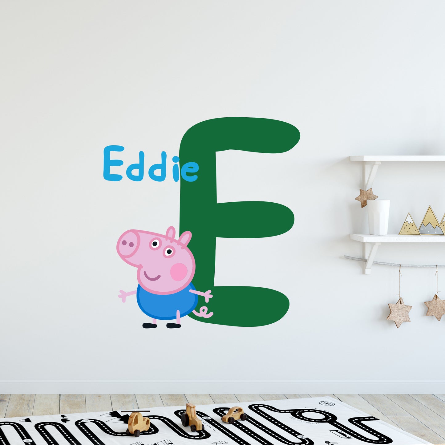Peppa Pig Wall Sticker - Peppa Pig George Letter and Name Wall Decal Kids Art