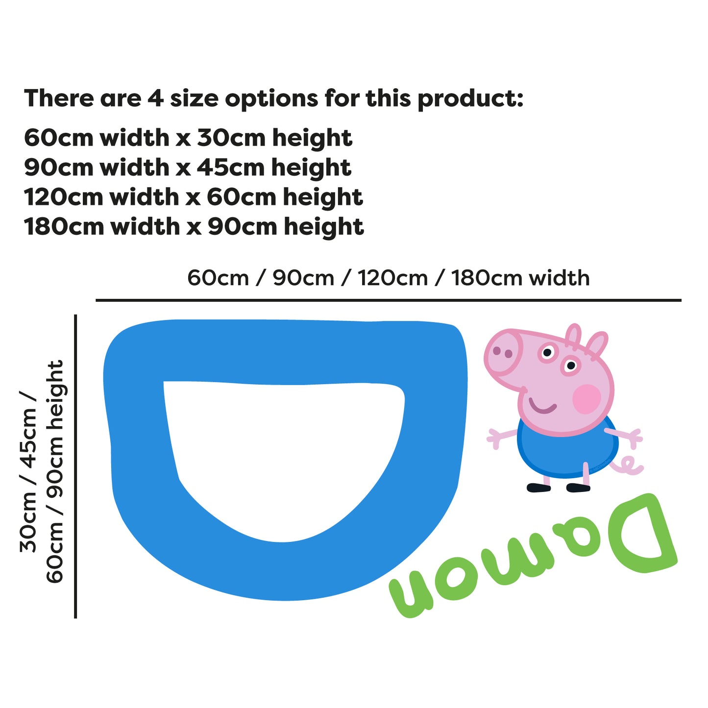 Peppa Pig Wall Sticker - Peppa Pig George Letter and Name Wall Decal Kids Art