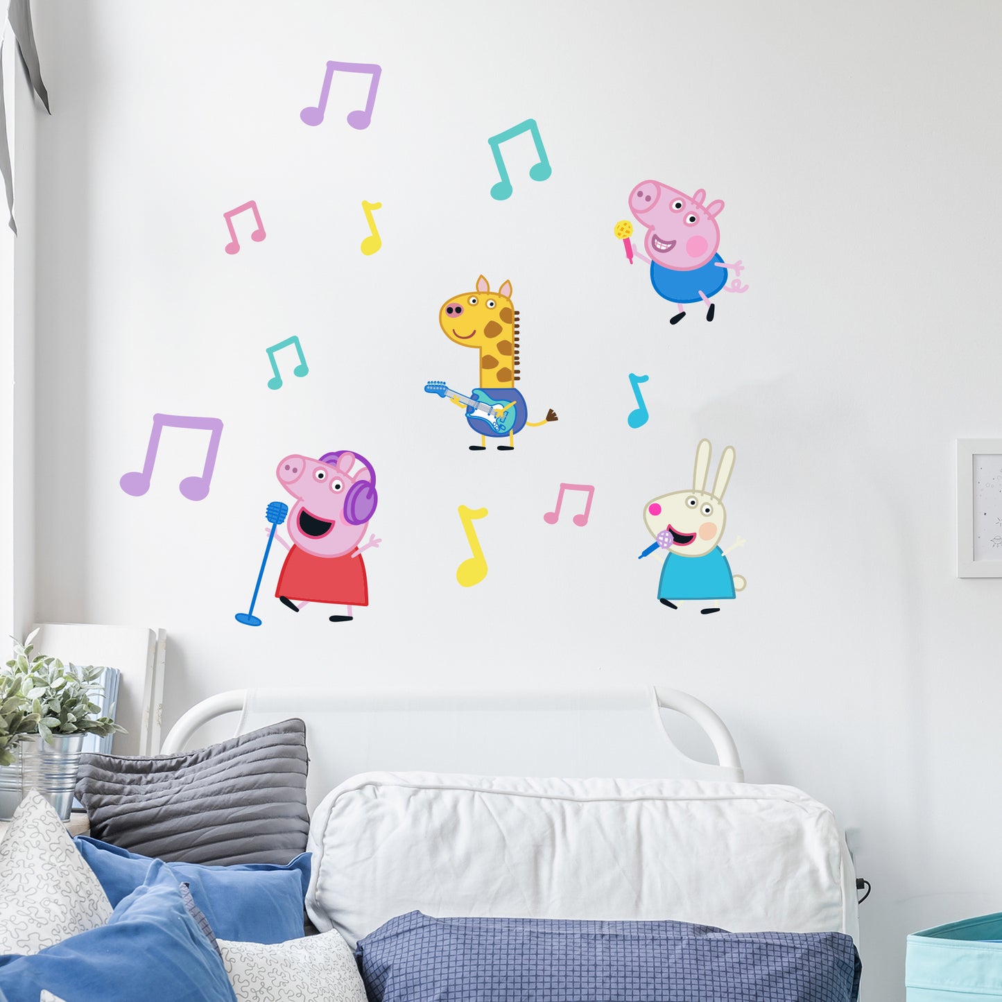 Peppa Pig Wall Sticker - Peppa Pig and Friends Playing Music Set Wall Decal Kids Art
