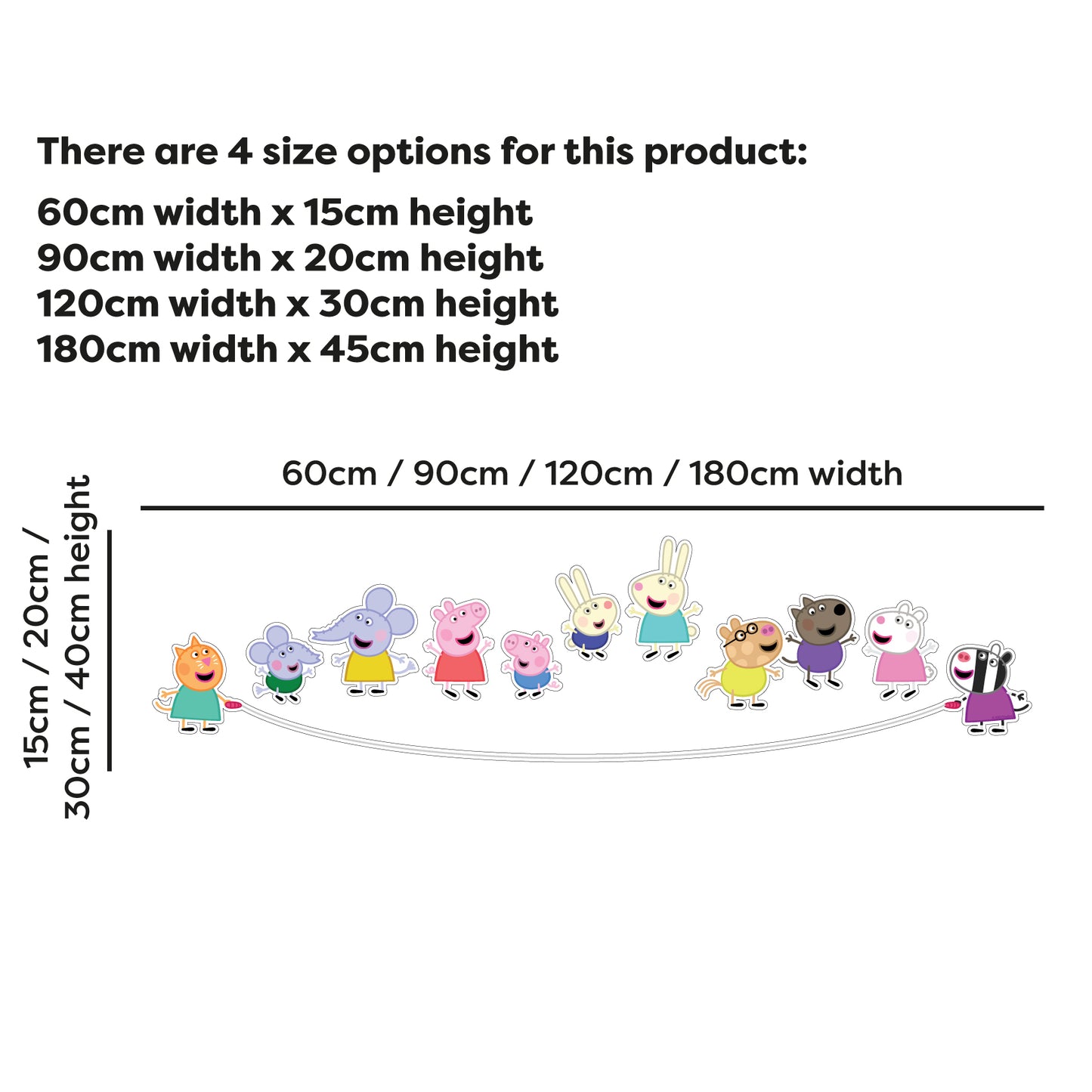 Peppa Pig Wall Sticker - Peppa Pig and Friends Skipping Rope Wall Decal Kids Art